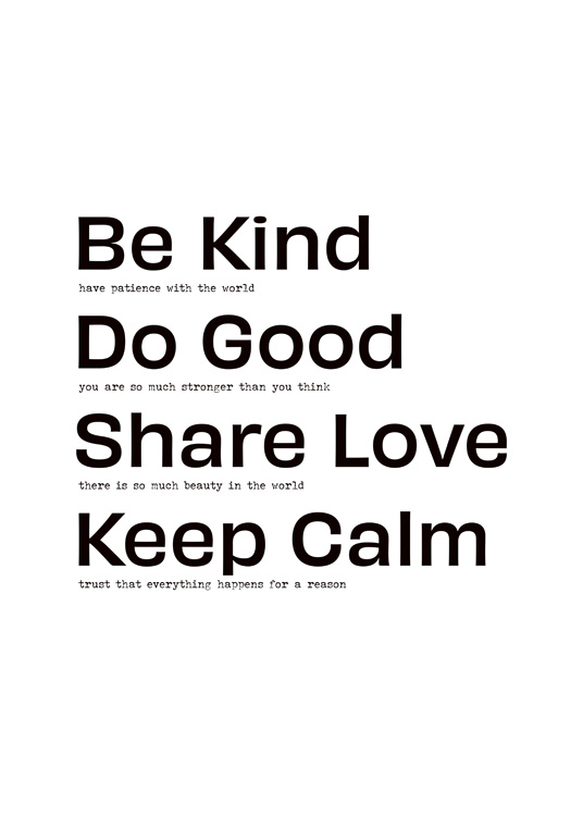Be Kind Do Good Plakat