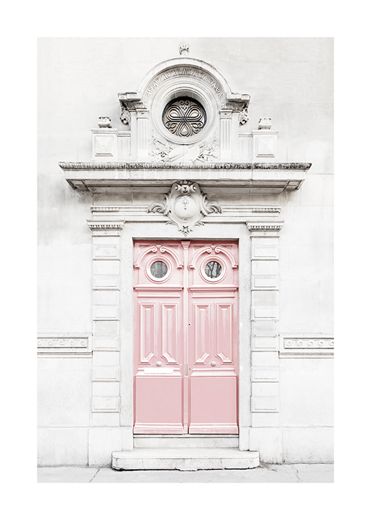 Pink Door In Paris Plakat