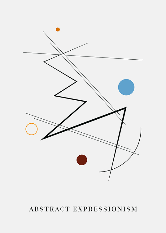  – Grafisk illustration med sorte streger og cirkler i blåt og brunt på en lysegrå baggrund