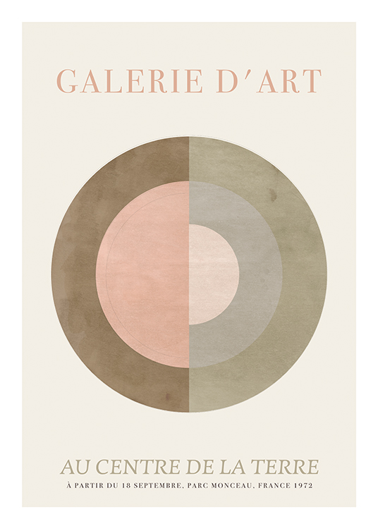 – Abstrakt illustration med en cirkel i forskellige farver og tekst foroven og forneden