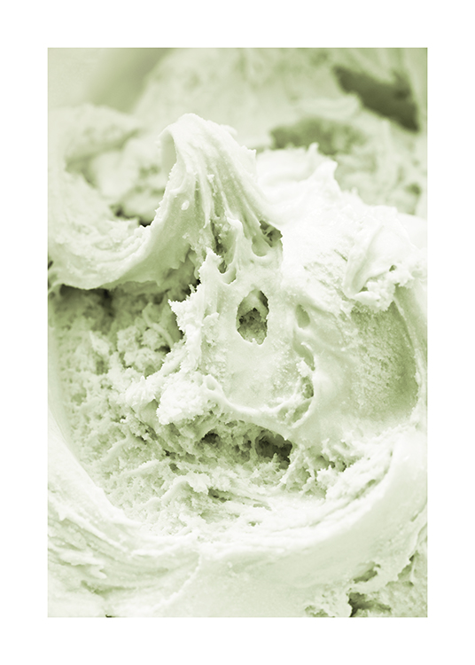  – Fotografi med nærbillede af mintgrøn is