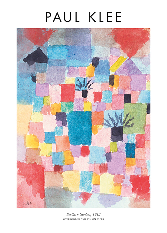  – Maleri med abstrakte firkanter og figurer i forskellige farver
