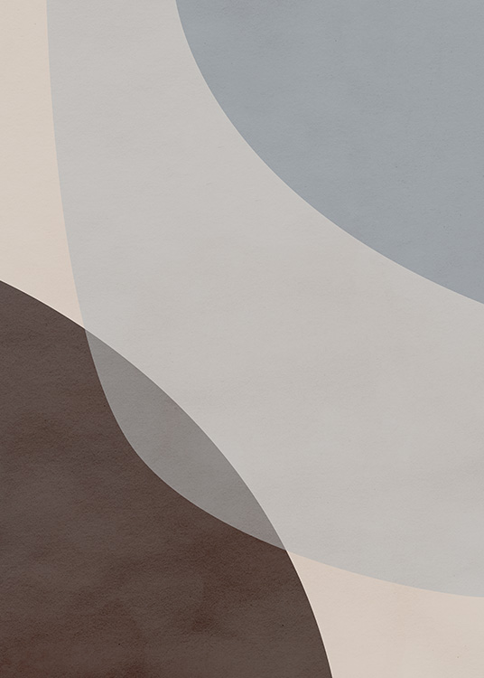 – En grafisk plakat med figurer i dæmpede brune, blå og beige farver