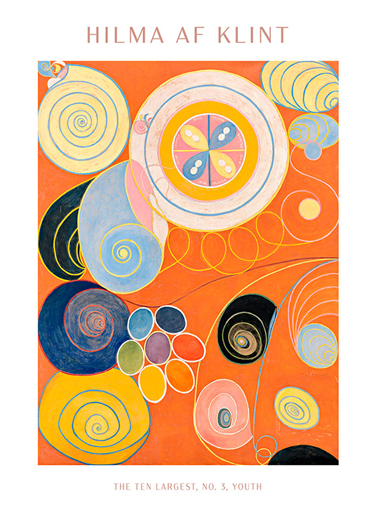 – Hilma Af Klint – The Ten Largest, No. 3, Youth er en abstrakt Hilma Af Klint-plakat med en iøjnefaldende farve