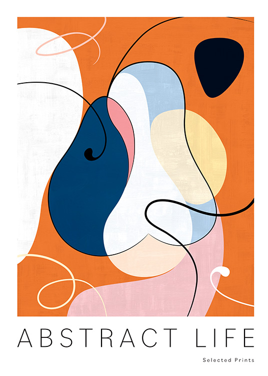 – Funky abstrakt kunstplakat i glade og trendy farver