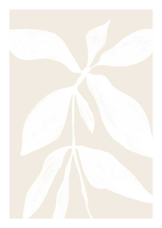 – Plakat af en plante med beige baggrund