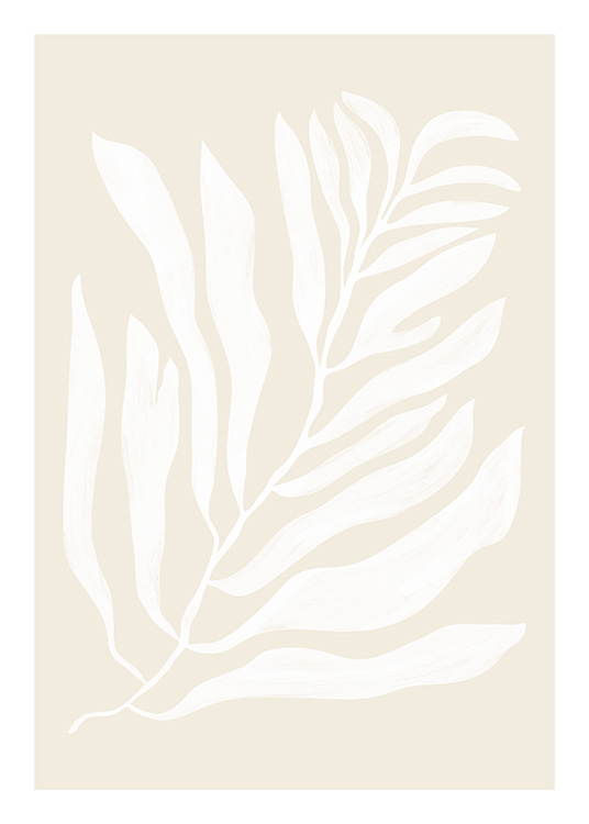 – Print af en plante med beige baggrund
