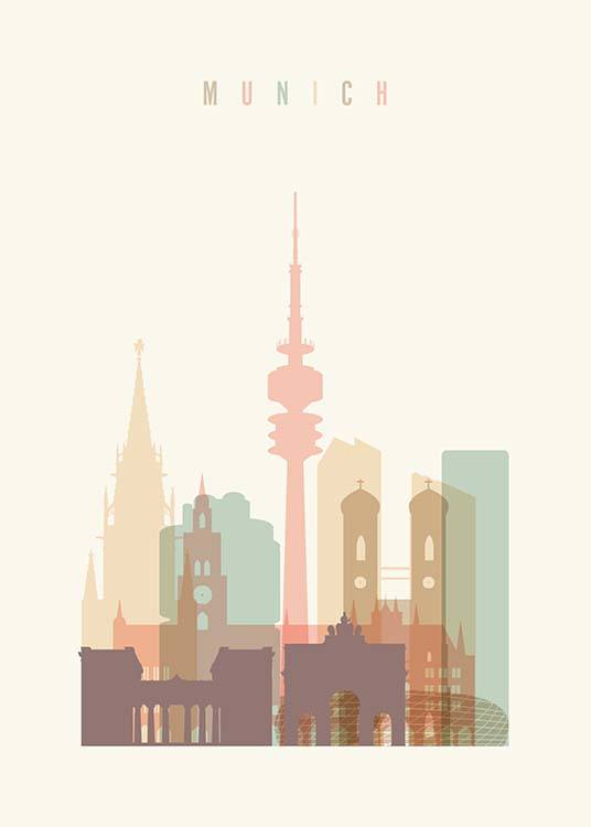 Munich Skyline Plakat
