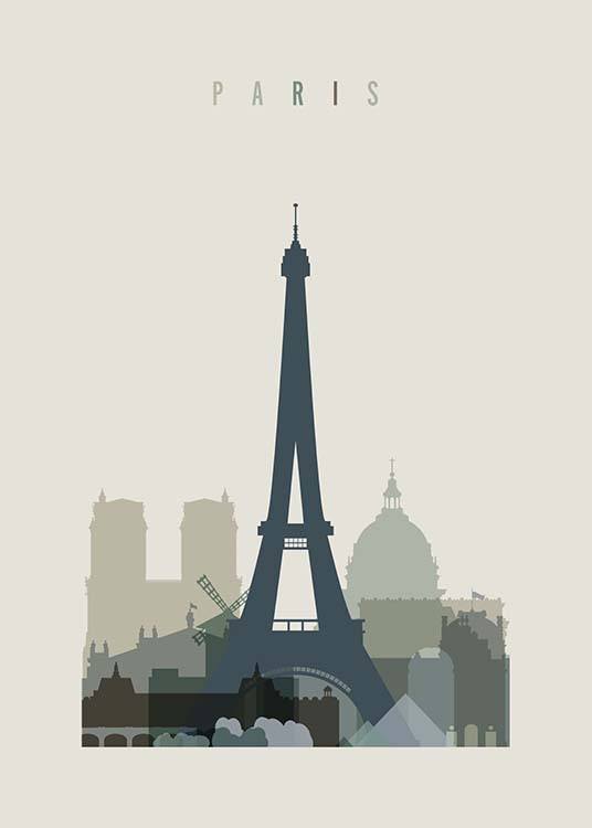 Paris Skyline Plakat