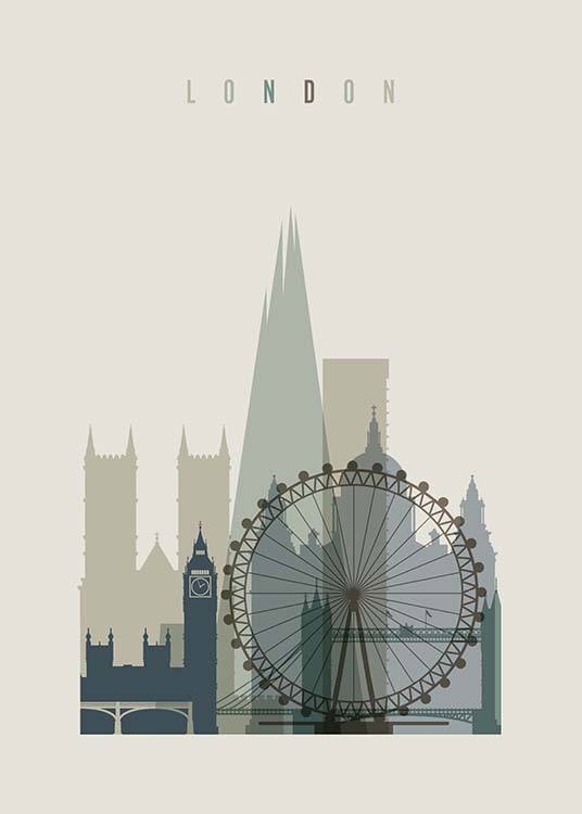London Skyline Plakat / Kort & byer hos Desenio AB (2356)