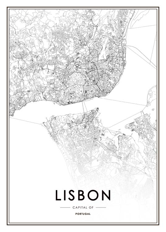 Lisbon Map Plakat