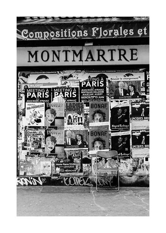 Montmartre Plakat / Sort-hvid hos Desenio AB (3431)