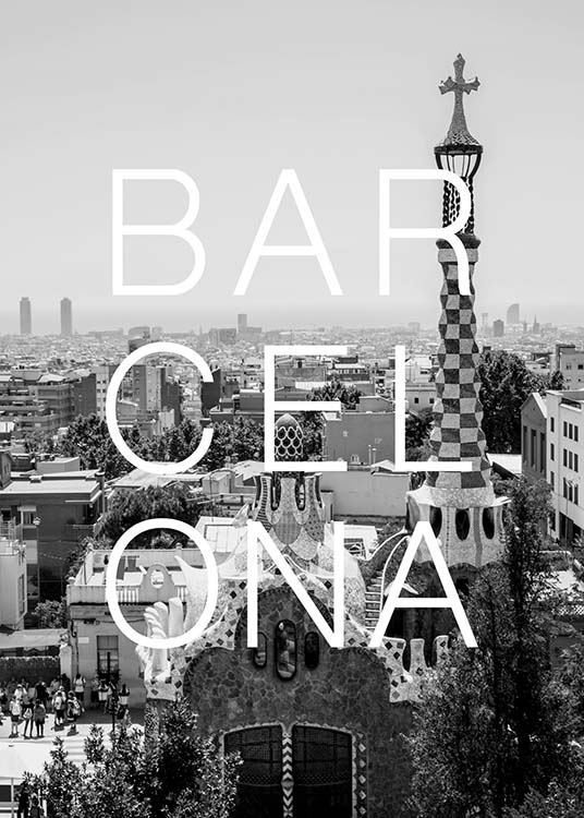 Barcelona B&W Plakat / Sort-hvid hos Desenio AB (3847)