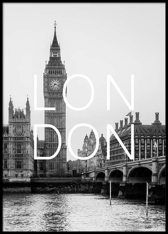 London B W Plakat