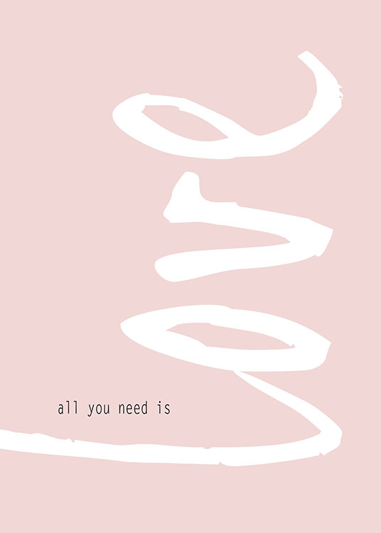 Pink All You Need / Plakater med tekst hos Desenio AB (7111)