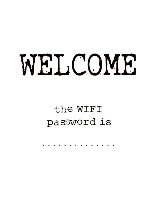 Wifi Password, Plakater / Plakater med tekst hos Desenio AB (7507)