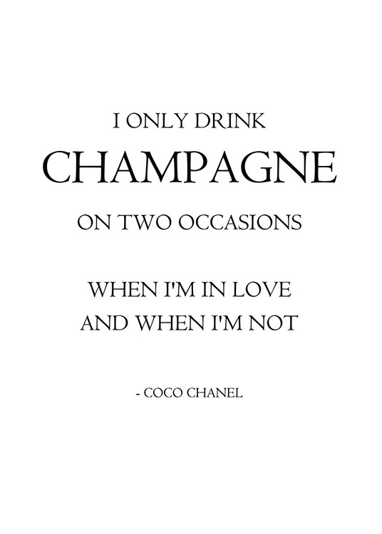 I Only Drink Champagne, Plakater / Plakater med tekst hos Desenio AB (7604)