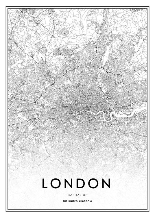 London Plakat / Sort-hvid hos Desenio AB (8126)