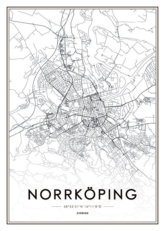 Norrköping, Plakat / Sort-hvid hos Desenio AB (8129)