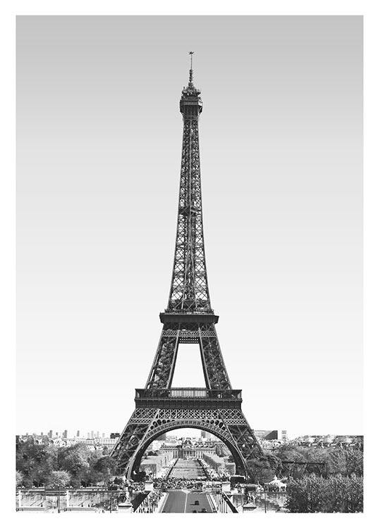 Eiffeltower, Poster / Sort-hvid hos Desenio AB (8239)