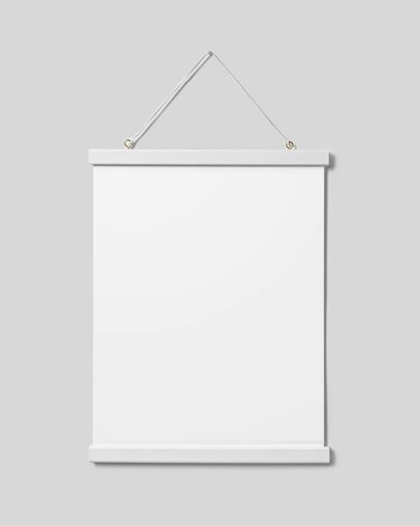  - Hvidt plakatophæng med magnetmontering, 31 cm