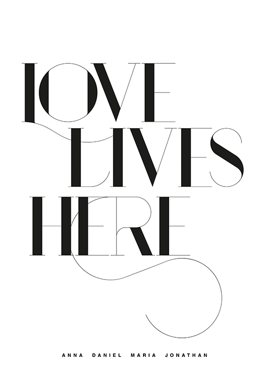 Love Lives Here No1 Personal Plakat / Personlige navneplakater hos Desenio AB (pp0226)