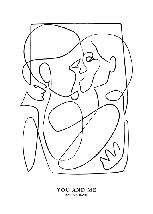 Abstract Figures No2 BW Personal Plakat / Line art hos Desenio AB (pp0247)