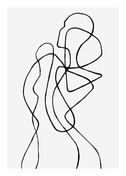  – Line art-illustration med en abstrakt krop
