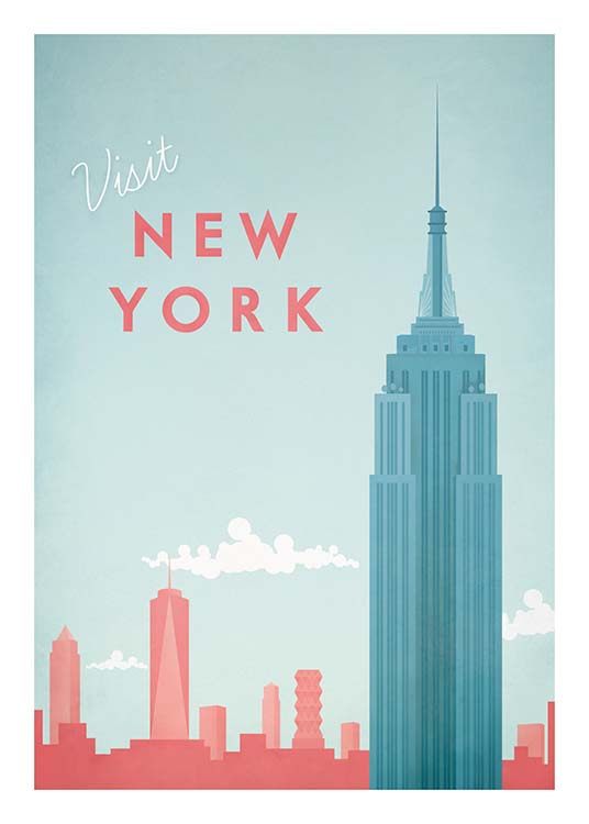 New York Travel Plakat / Vintage hos Desenio AB (pre0011)