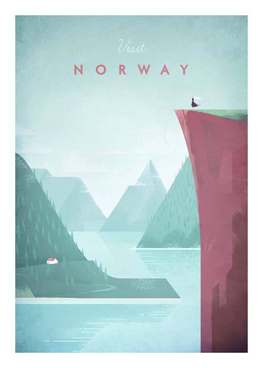 Norway Travel Plakat / Vintage hos Desenio AB (pre0012)