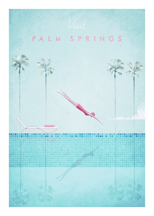 Visit Palm Springs Plakat / Vintage hos Desenio AB (pre0043)