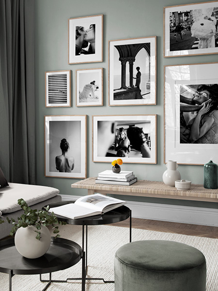 Moderne sorte og hvide posters fra Desenio.